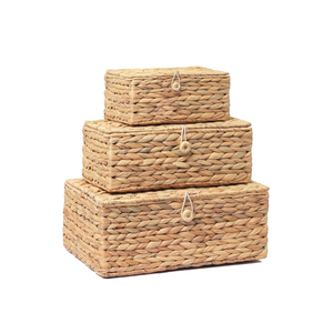 Paniers de rangement en jacinthe d'eau de haute qualité avec couvercles organisateur de cuisine de garde-manger rectangulaire en gros du Vietnam - Product Image 2