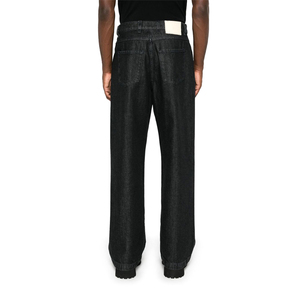 ¡Novedad de 2025! Pantalones vaqueros desgastados de cintura alta recubiertos con logotipo personalizado para hombre, Cintura elástica de talla grande, holgados, 100% algodón, rectos - Product Image 6