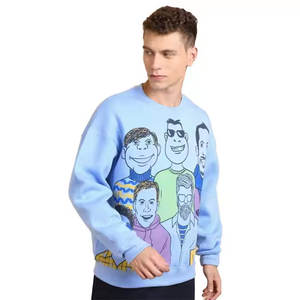 Sudadera de cuello redondo de manga larga para hombre, ropa de calle estampada transpirable con bordado Vintage de Color sólido de calidad superior, Top de invierno - Product Image 6