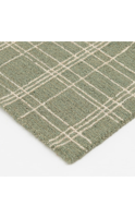 Light Green Plaid Wool Modern Eco-Friendly Anti-Slip Cushioned Tufted PET Friendly Indoor/Outdoor Camping Travel Picnic Rug