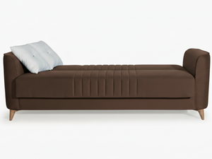 Chocolate Color Fabric Upholstery Tufted Eco-Friendly 3-Seater <b>Sofa</b> <b>Bed</b> Extendable Storage Click Clack Mechanism Best Selling - Product Image 4