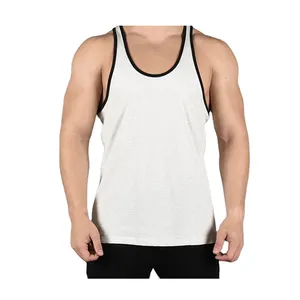 Fashion Sporty Gym kebugaran pria, Tank Top Stringer pria desain baru ukuran pembuatan warna sesuai pesanan leher bulat