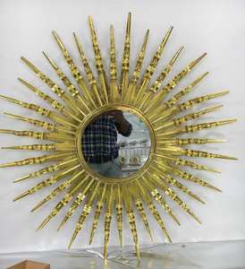 Espejo Decorativo de Pared de Metal Forjado, Diseño de Lujo, Personalizable, Precio de Fábrica, Decoración para el Hogar, Dorado - Product Image 1