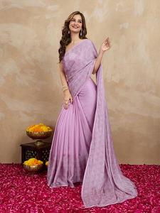 Trendmalls Chemisier sans couture pour femmes pièce en mousseline de soie Siroski K1150-Pink travail-vêtements indiens et pakistanais prix de gros - Product Image 2