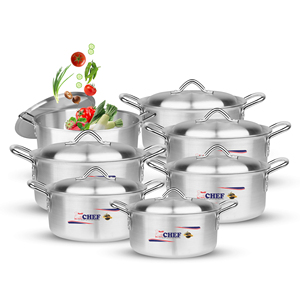 Bộ nồi chảo nhôm cao cấp 7 món Chef's Premium, kiểu dáng cổ điển mới, kích thước 14cm và 26cm, chất liệu an toàn thực phẩm, dùng cho nhà bếp và nhà hàng - Product Image 1