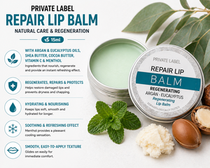 Bálsamo Labial Reparador de Marca Privada 15ml OEM |   Cuidado Labial Hidratante y Nutritivo con Argán y Manteca de Karité |   España Natural EU - Product Image 2