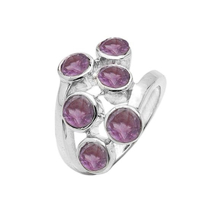 Dwarkas Most Popular Amethyst Stone Rings 925 Sterling Silver Bezel Setting Classic Gemstone Jewelry Ready Stock Wholesale for - Product Image 1