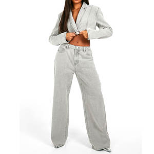 Pantalones vaqueros acampanados de pierna ancha para mujer de calidad superior Pantalones vaqueros transpirables de algodón con cremallera Fly Denim Casual Botón Bolsillo Tallas grandes Invierno - Product Image 3