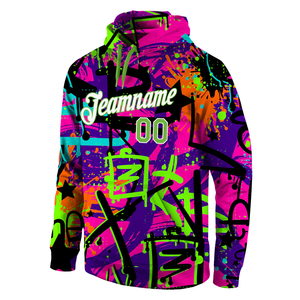 Pull à manches longues unisexe pour homme et femme, motif néon 3D brodé, sublimation, coton mélangé, séchage rapide, coupe-vent - Product Image 2