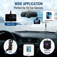 Cargador de Coche de Doble Salida con Cable de 3.5M, Puerto USB y USB C para Cámara de Coche y Móvil, Cable Reductor de 12V 24V a 5V, Directo de Fábrica OEM