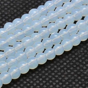 Perles en gros Beadsnfashion BNFXYZ-859, brins de perles d'opale de 4 mm, qualité AA, blanches, pour la fabrication de bijoux DIY, colliers, bracelets, boucles d'oreilles, Inde - Product Image 2