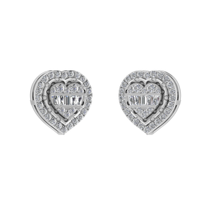 Luxe 950 platine en forme de coeur boucles d'oreilles diamant Moissanite Baguette Accents pour les femmes luxe OEM fiançailles fête de mariage - Product Image 3