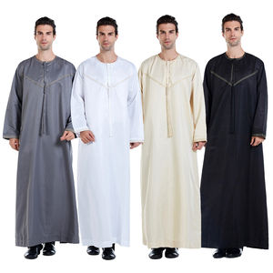 Jubbah Thobe Islámica Personalizada al por Mayor para Hombre, Vestido Islámico de Manga Larga, Thobe Árabe con Rayas en el Pecho para Niños y Adultos - Product Image 6