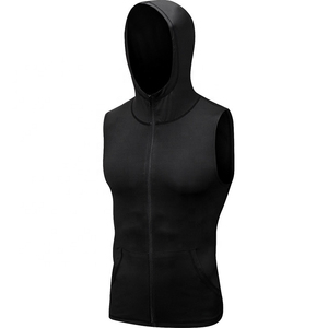 Camiseta sin mangas de secado rápido con capucha y cremallera completa para hombre, camiseta sin mangas personalizada con capucha, camisetas sin mangas, chaleco 2025 - Product Image 2