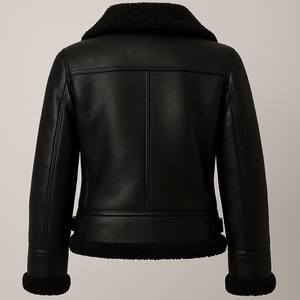 Chaqueta de Piel de Oveja de Lujo para Mujer, Fabricada por Profesionales de Alta Calidad, con Cuello de Piel, Abrigo Cálido de Piel de Cordero - Product Image 3