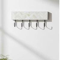 Handgemaakte houten haak met beeninleg, flexibel, milieuvriendelijk, antislip, modern, multifunctioneel, wandhaak van roestvrij staal voor thuis