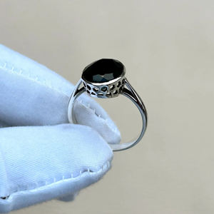 Usine en gros naturel noir Onyx anneau forme ovale 925 en argent Sterling déclaration bijoux hommes chevalière bohème bijoux de mode - Product Image 6
