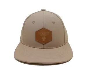 Custom Leather Patch Logo Crianças snapback Caps Laser Cut Pai Hat Flat Bill Vietnam Fornecedor Marca Cap para Homem de Alta Qualidade