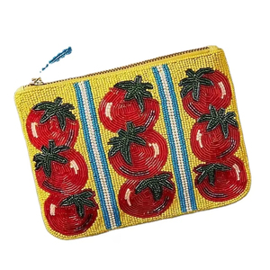 Monedero y Bolso de Cuentas de Semillas con Diseño de Tomate, Monedero de Cuentas Hecho a Mano, Se Acepta Diseño Personalizado por Faiz Handicraft - Product Image 1