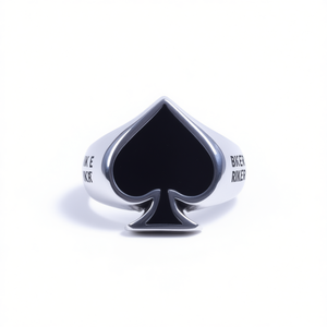 Anillo de motociclista con forma de pala de acero inoxidable para hombre, talla 8-14, color plateado, SR93 - Product Image 2