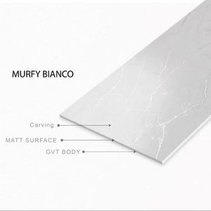 MURFY BIANCO, azulejos interiores antideslizantes de 600x1200mm, azulejos de suelo de porcelana europeos modernos, tallado mate para villas, escuelas, centros comerciales - Product Image 1