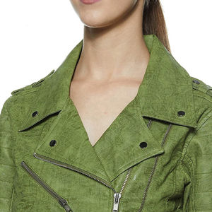 Nueva llegada precio al por mayor moda mujer chaqueta de cuero con cremallera señoras Pu chaqueta de cuero transpirable a prueba de viento chaqueta de cuero - Product Image 5