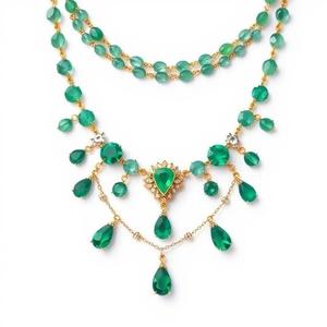 สร้อยคอเครื่องประดับสำหรับงานเลี้ยงอาหารค่ำของผู้หญิงแฟชั่นหรูหราแสงสีเขียวเงินสเตอร์ลิง925 - Product Image 3