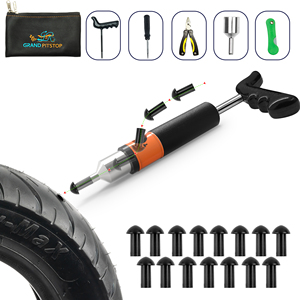 GRAND PITSTOP Kit de réparation de pneu sans chambre à air 21 pièces Pince multifonctionnelle pour voitures remorques camions tracteurs 15 champignons - Product Image 2