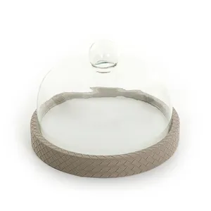 Cúpula de comida grande de cuero de la mejor calidad, cúpula redonda para fiesta de boda, servidor de comida, cúpula y plato para servir elegante - Product Image 5