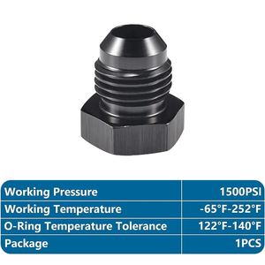 Adaptador de Combustible de Aluminio AN4/6/8/10/12/<span class=keywords><strong>16</strong></span> Puertos, Tapones Roscados Negros/Azules, Universal para Manguera Trenzada/Aceite/Agua/Línea de Aire - Product Image 6