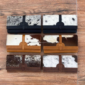 Billeteras de piel de vaca con pelo oculto para mujer, bolso de mano con estampado de piel de vaca auténtica, regalos - Product Image 4