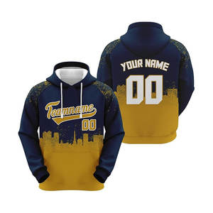 Sudadera de fútbol universitario personalizada, Sudadera con capucha de 100% algodón con grafiti, camiseta estampada sólida bordada, servicio OEM, regalo para seguidores universitarios - Product Image 6