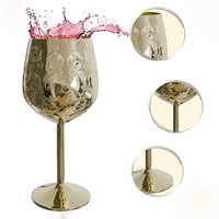 Verre à vin gravé en or rose, réfléchissant, décoratif, pour fête, mariage