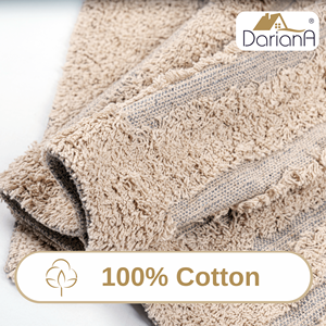 Softa Beige Linear Recycled Cotton Rug Handwoven Bathroom <b>Floor</b> Mat 45x75 cm - Product Image 6