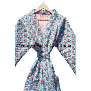 Chaqueta Acolchada Reversible Hecha a Mano con Parches de Algodón para Mujer, Estampado Floral Kantha Indio, Estilo Boho, Moda Otoño Invierno - Product Image 4