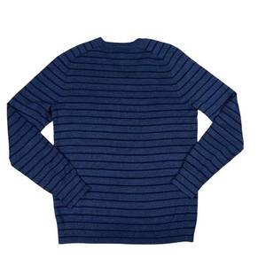 Breathable 2023 Top Trending Wholesale Custom V Neck Winter Fashion Cotton Wool Men's Pullover Knitting Sweater Striped Design - Product Image 2