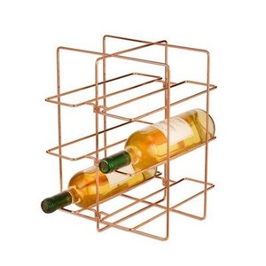Grand casier à vin en métal pour 9 bouteilles, support de stockage de vin de table de type debout pour la décoration de bar et de restaurant ou l'utilisation de la vaisselle - Product Image 6