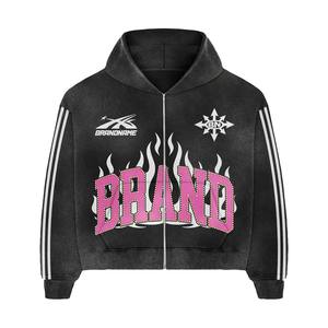 ชุดวอร์มแขนยาวมีซิปสำหรับผู้ชายผ้าฟลีซนุ่มใส่สบายพิมพ์ลายสกรีนไซส์ใหญ่พิเศษสำหรับฤดูหนาว - Product Image 4