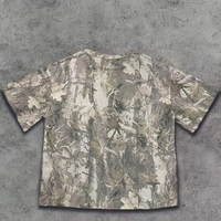 T-shirt d'été rétro pour femme à imprimé camouflage, manches courtes, en Spandex/Polyester, col souple, coupe ample, motif camouflage intégral, formel