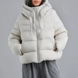 Veste matelassée personnalisable de haute qualité pour femmes avec logo personnalisé, en tissu toile, prix de gros - Product Image 1
