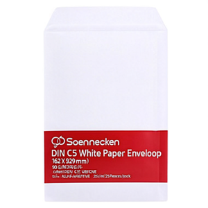 Enveloppes en papier blanc Soennecken DIN C5 162 x 229 mm 90 g/m² autocollantes 25 pièces/paquet - Product Image 2