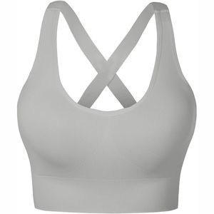 Logo personnalisé soutien-gorge d'entraînement respirant pour femmes haut élastique Fitness cou sans couture Yoga sport soutien-gorge Style Simple - Product Image 2
