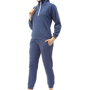 Ensemble de survêtement pour femme, design décontracté, uni, 100% coton, coupe ample, vêtements d'hiver, 2 pièces, vêtements de sport respirants, salle de sport, fitness - Product Image 4