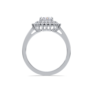IGI Certified Radiant Cut Lab Grown Diamond Double Halo <b>Split</b> Shank Engagement-Wedding <b>Ring</b> in Solid 925 Sterling Silver - Product Image 4