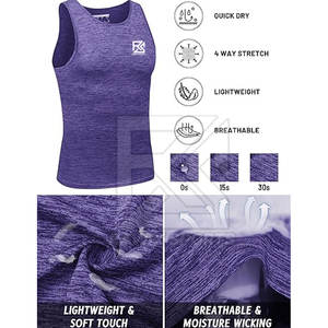 2025 nueva llegada hombres camiseta sin mangas de color personalizado camiseta sin mangas de secado rápido al por mayor hombres camiseta sin mangas para la venta - Product Image 3