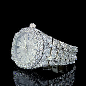 Premium Quality Luxury Fully <b>Iced</b> <b>Out</b> Mossinate Moissanite Diamond <b>Watch</b> with Stainless Steel Waterproof Wristwatch for Sale - Product Image 3