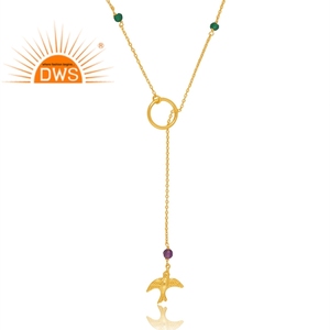 Collar con colgante de Plata de Ley 925, amatista y ónix verde, joyería fina - Product Image 2