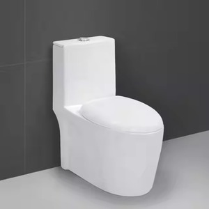 Ensemble de toilette en céramique monobloc émaillée blanche moderne européenne à prix économique hôtels salles de bains finition brillante lavage compris - Product Image 3