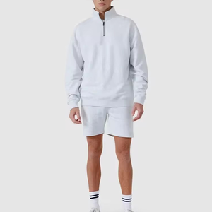 Sudadera de Algodón 100% de Alta Calidad OEM para Hombre, Estilo Urbano Otoñal, con Cuello Alto y Cierre de 1/4, Personalizable con Estampado - Product Image 3