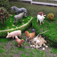 Juguetes de Decoración para Casa de Muñecas, Animales en Miniatura de PVC, Divertidos y Educativos, Simulación de Animales como Caballo, Burro, Cerdo, Cabra y Gallo, Gran Venta
